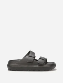 Hot La Modeuse Mules crantées à double brides Noir