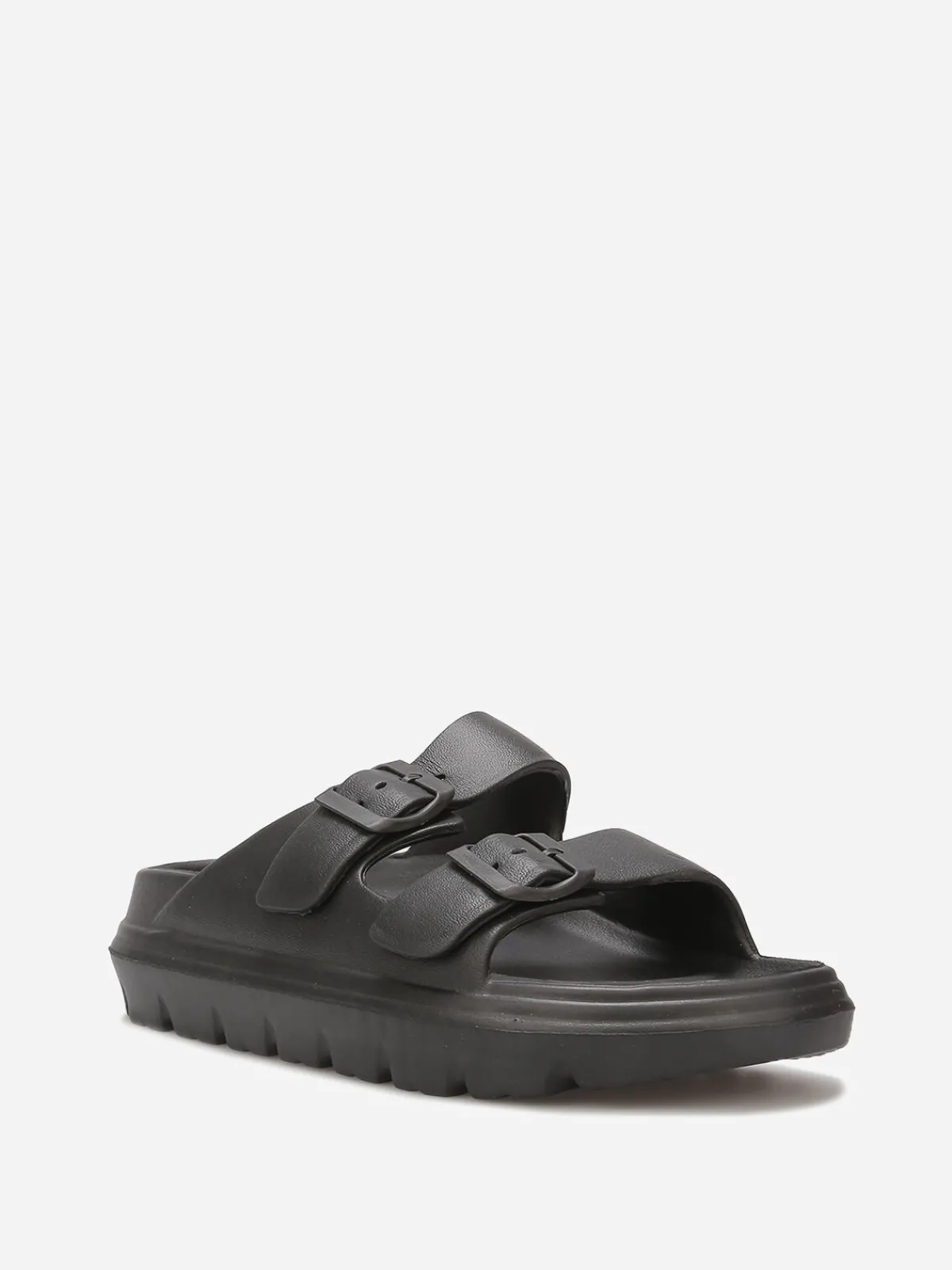 Hot La Modeuse Mules crantées à double brides Noir