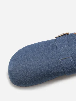 Sale La Modeuse Mules en denim avec bride BleuMarine