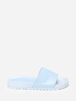 Sale La Modeuse Mules  en simili à bride large Bleu