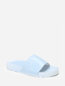 Sale La Modeuse Mules  en simili à bride large Bleu