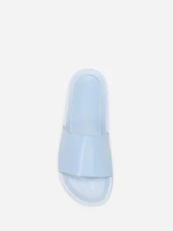Sale La Modeuse Mules  en simili à bride large Bleu