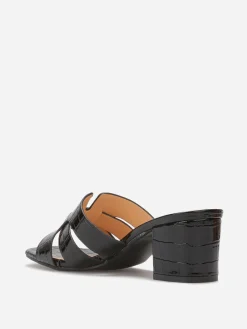 Best La Modeuse Mules en simili effet croco Noir