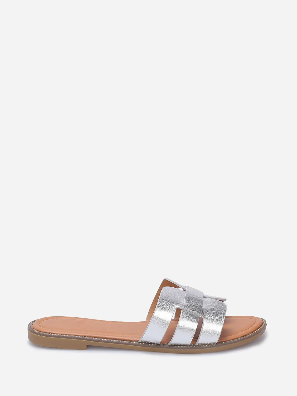Outlet La Modeuse Mules en simili grandes tailles Argenté