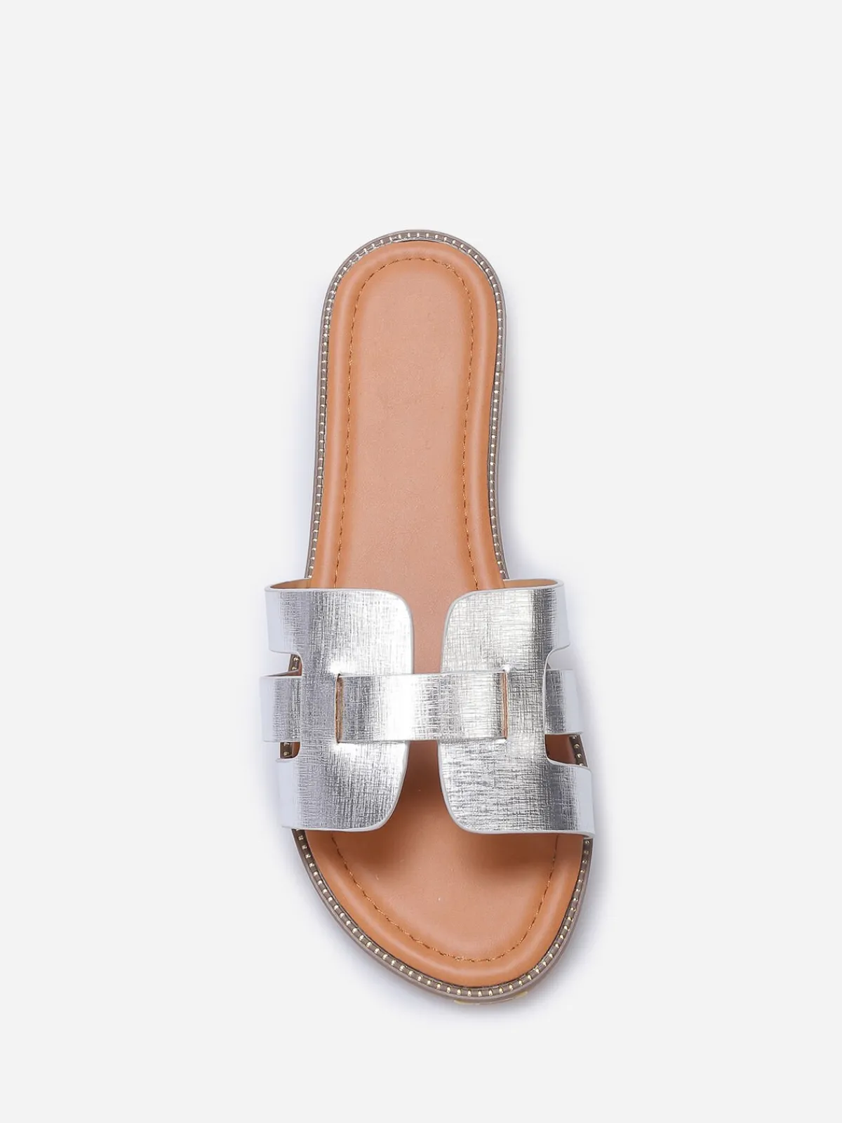 Outlet La Modeuse Mules en simili grandes tailles Argenté