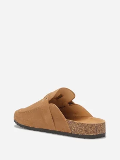 Best La Modeuse Mules en suédine à bride et surpiqûres Taupe