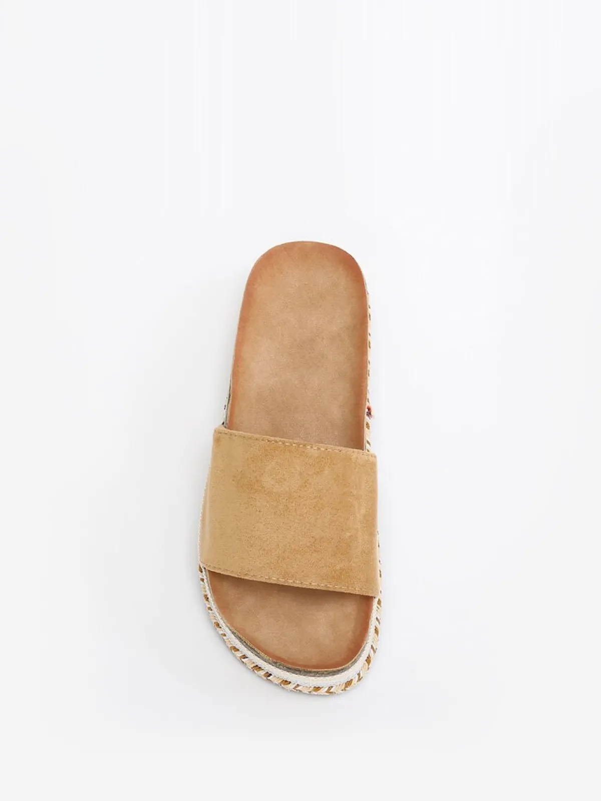 Outlet La Modeuse Mules en suédine à plateforme ethnique Camel