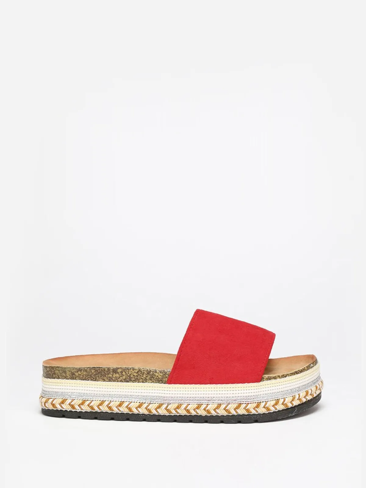 Online La Modeuse Mules en suédine à plateforme ethnique Rouge
