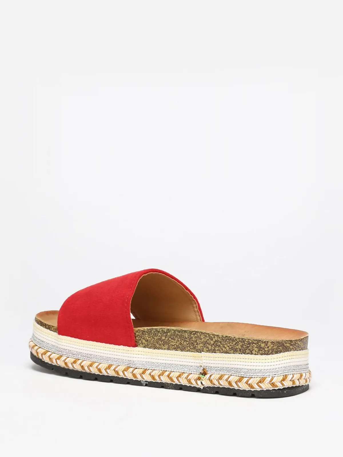 Online La Modeuse Mules en suédine à plateforme ethnique Rouge