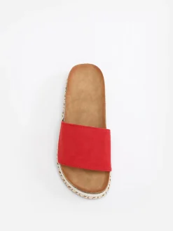 Online La Modeuse Mules en suédine à plateforme ethnique Rouge