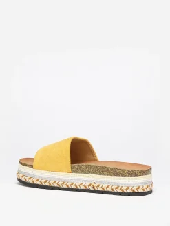 New La Modeuse Mules  en suédine à plateforme ethnique Jaune