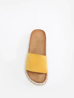 New La Modeuse Mules  en suédine à plateforme ethnique Jaune