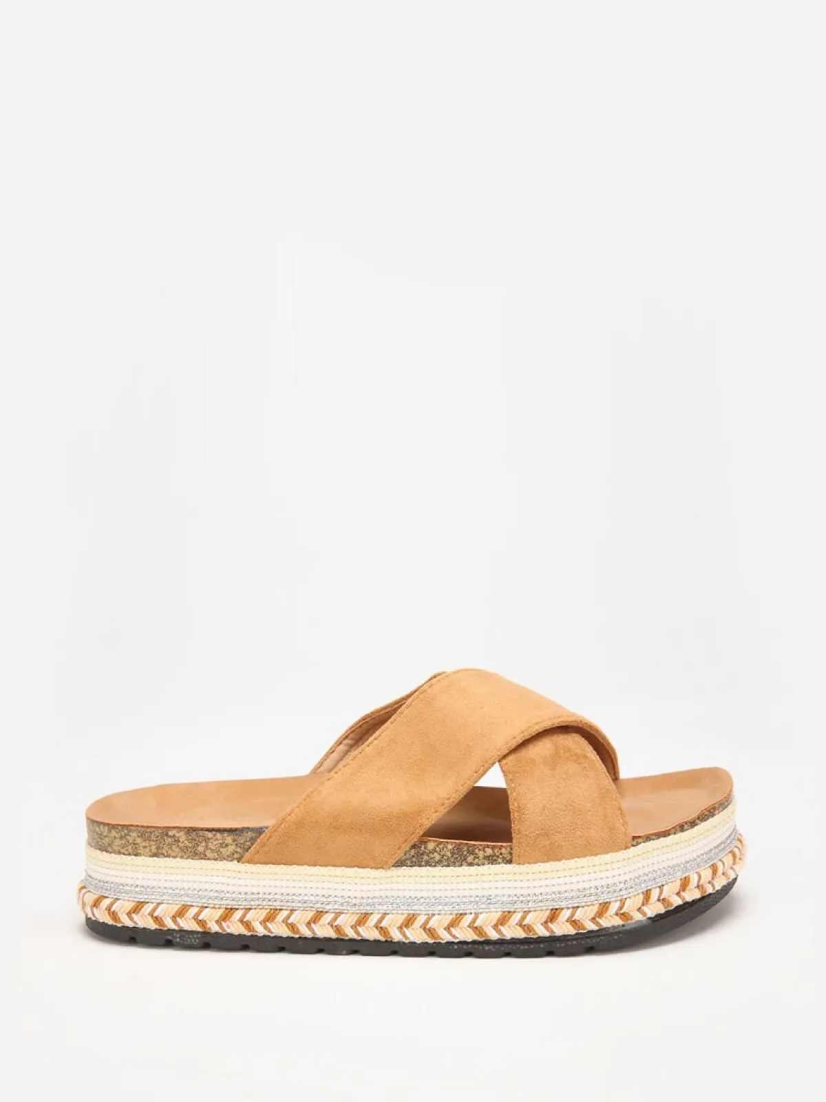 Clearance La Modeuse Mules en suédine à plateforme fantaisie Camel