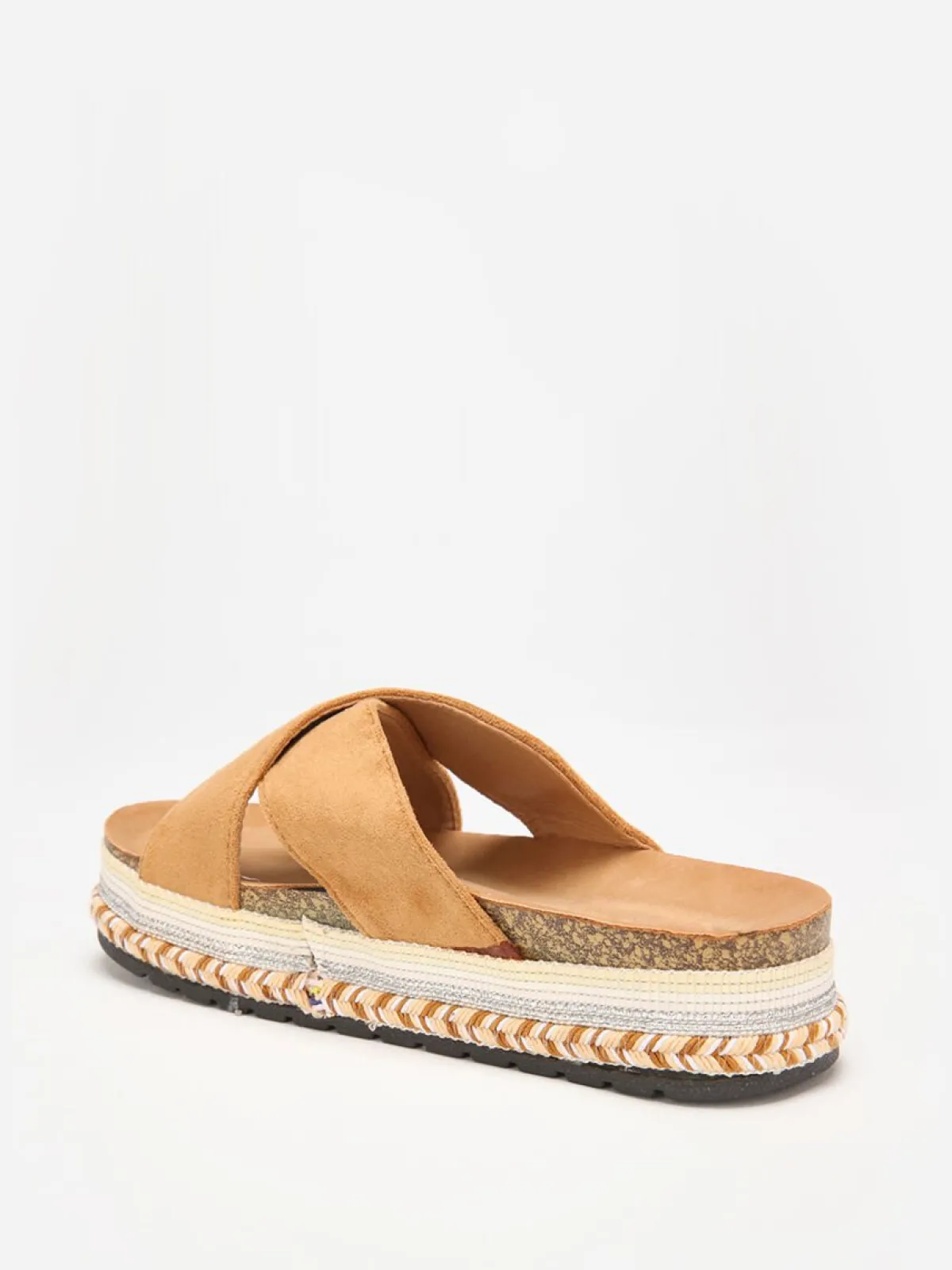 Clearance La Modeuse Mules en suédine à plateforme fantaisie Camel