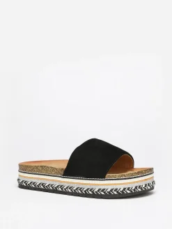 Online La Modeuse Mules  en suédine à plateforme ethnique Noir