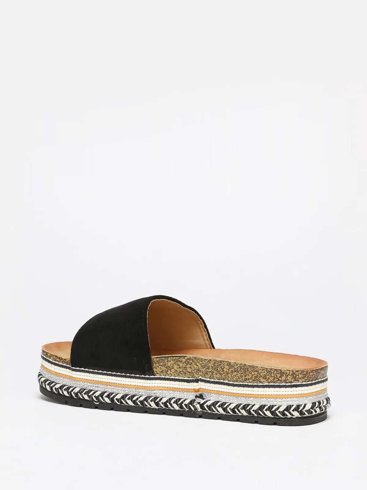 Online La Modeuse Mules en suédine à plateforme ethnique Noir