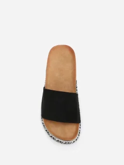 Online La Modeuse Mules en suédine à plateforme ethnique Noir