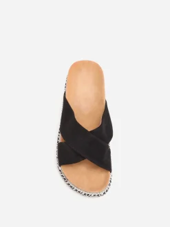 Hot La Modeuse Mules en suédine à plateforme fantaisie Noir