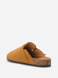 Clearance La Modeuse Mules en suédine avec bride Camel