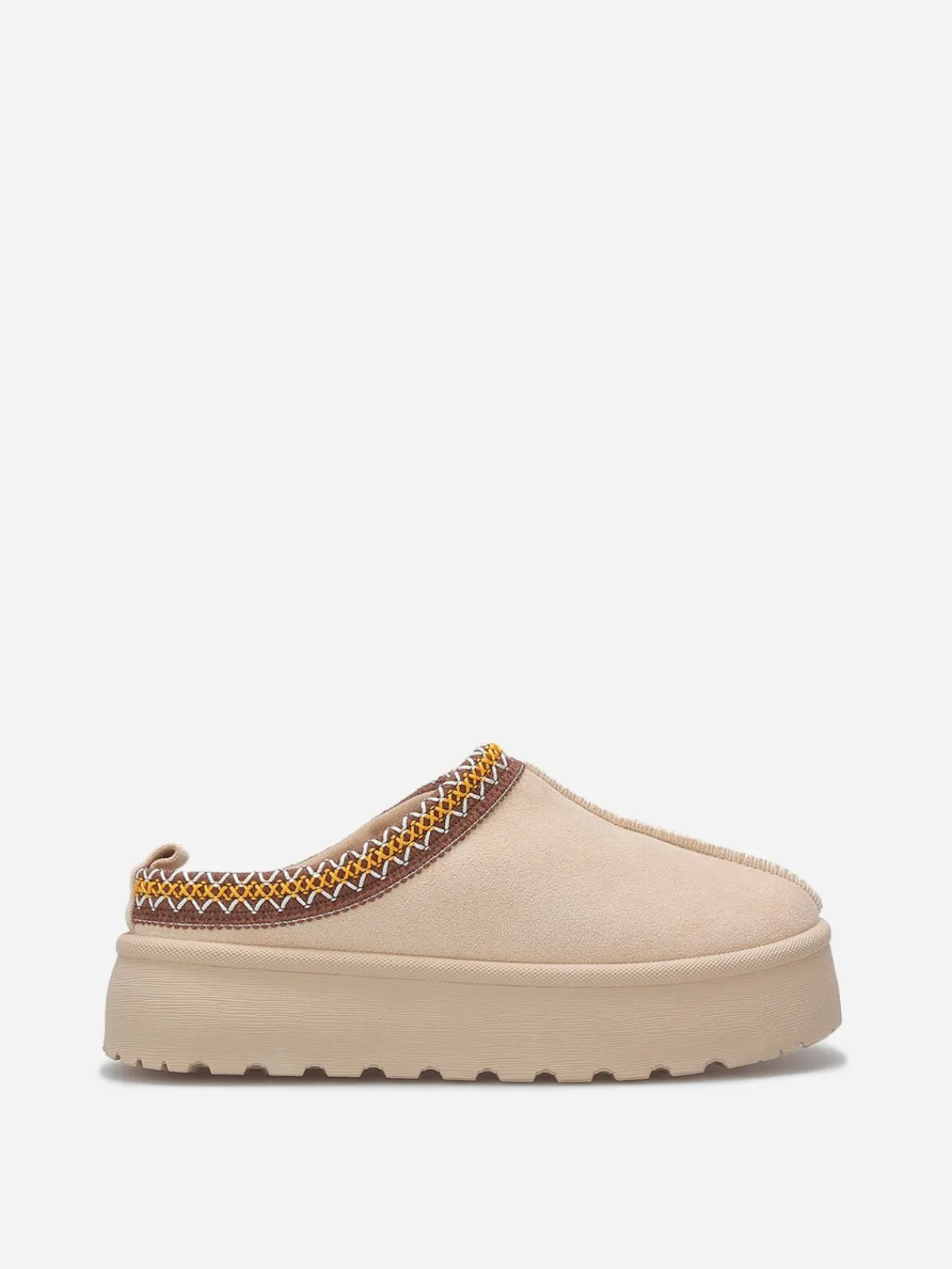 New La Modeuse Mules en suédine avec broderies Beige