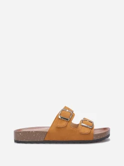 Clearance La Modeuse Mules en suédine avec deux brides Camel