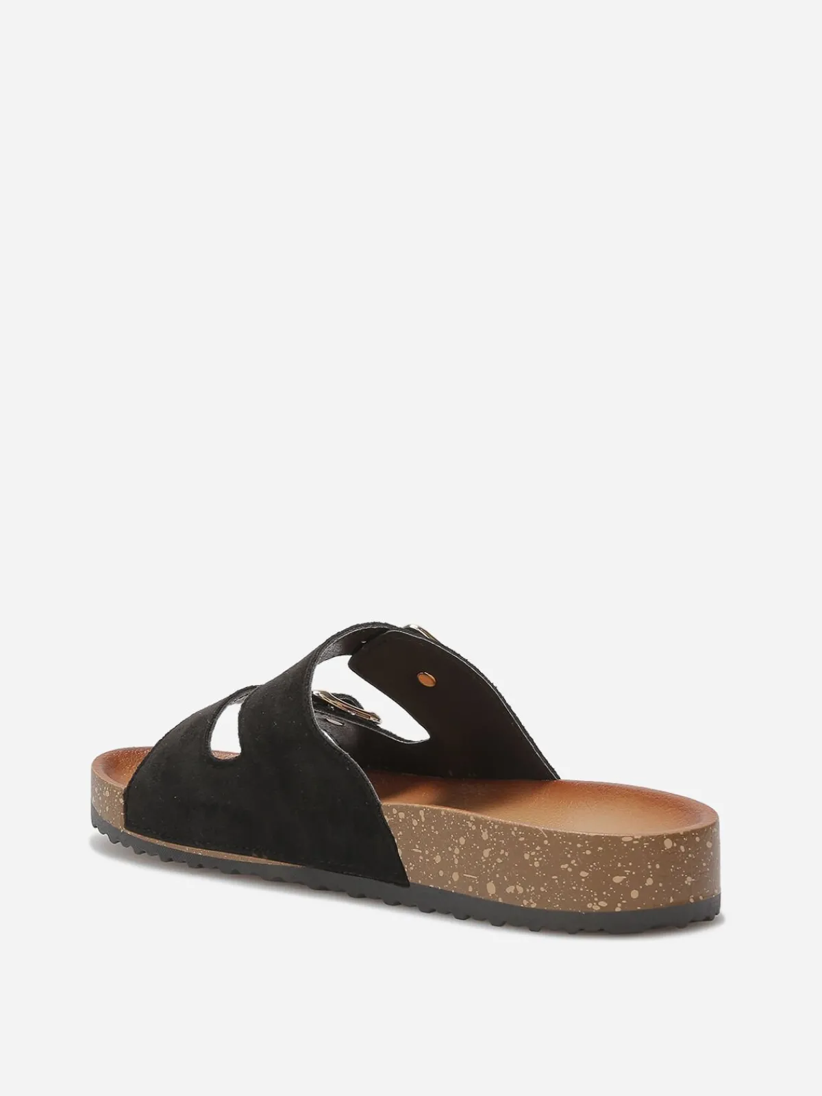 Online La Modeuse Mules en suédine avec deux brides Noir