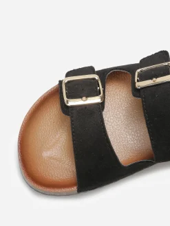 Online La Modeuse Mules en suédine avec deux brides Noir