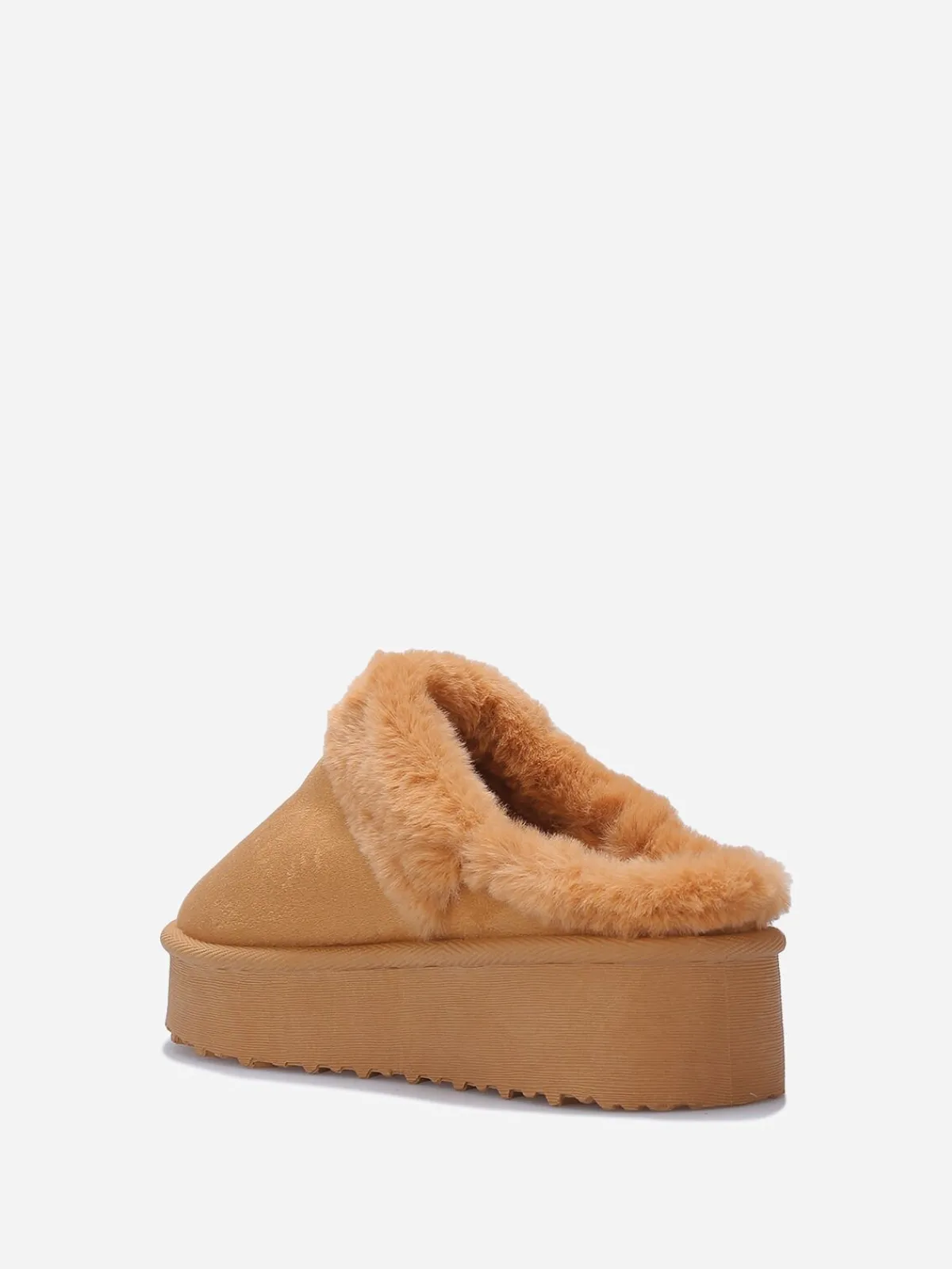 Online La Modeuse Mules en suédine fourrées Camel