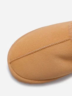 Online La Modeuse Mules en suédine fourrées Camel
