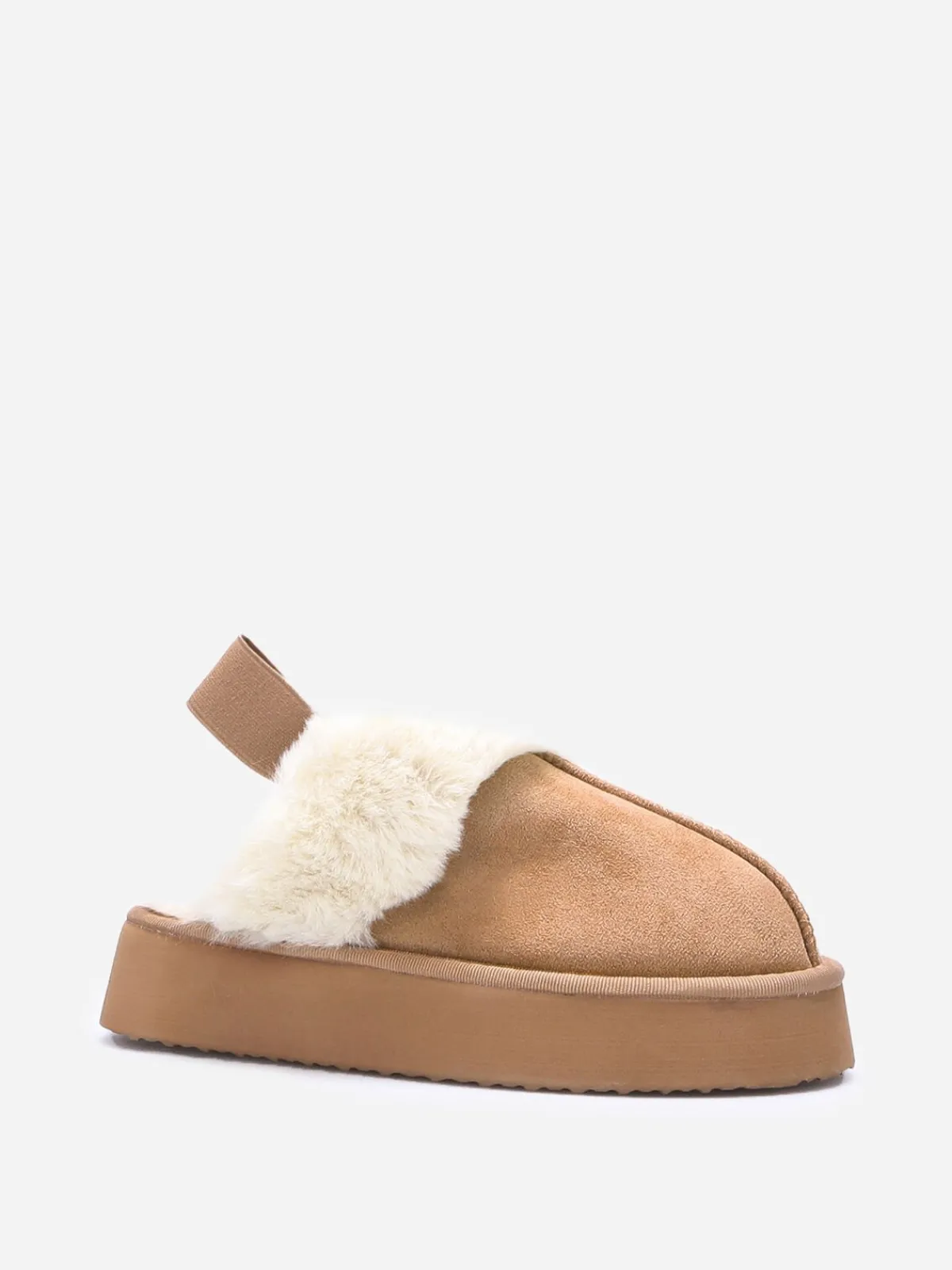 Online La Modeuse Mules fourrées à plateforme Camel
