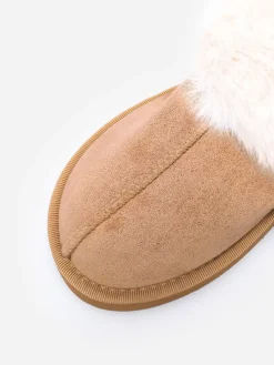 Online La Modeuse Mules fourrées à plateforme Camel