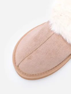 Hot La Modeuse Mules fourrées à plateforme Taupe