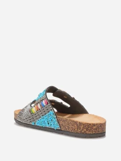 La Modeuse Mules incrustées de strass et perles Noir