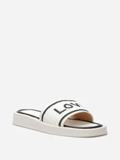 La Modeuse Mules "Love" avec plateforme Blanc