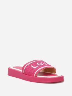 Best La Modeuse Mules "Love" avec plateforme Fuchsia
