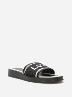 Outlet La Modeuse Mules "Love" avec plateforme Noir
