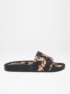 New La Modeuse Mules  matelassées à imprimé baroque Noir