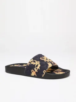 New La Modeuse Mules  matelassées à imprimé baroque Noir