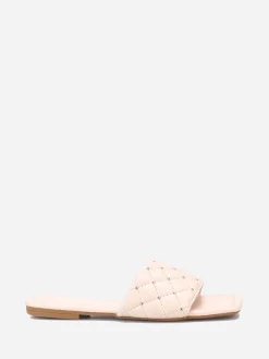 Best La Modeuse Mules  matelassées avec clous Beige