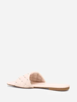Best La Modeuse Mules  matelassées avec clous Beige
