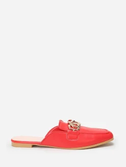 New La Modeuse Mules mocassins  avec bride à maillons Rouge