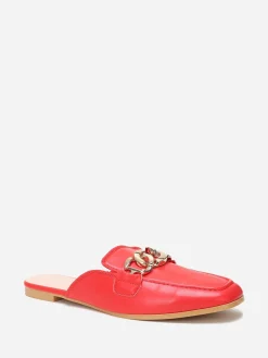 New La Modeuse Mules mocassins  avec bride à maillons Rouge