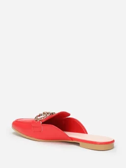 New La Modeuse Mules mocassins  avec bride à maillons Rouge