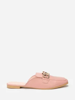 Sale La Modeuse Mules mocassins  avec bride à maillons Rose