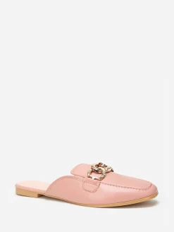 Sale La Modeuse Mules mocassins  avec bride à maillons Rose