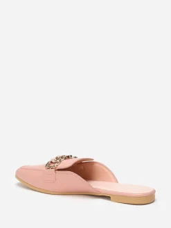 Sale La Modeuse Mules mocassins  avec bride à maillons Rose