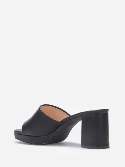 La Modeuse Mules plateforme à talon grandes tailles Noir