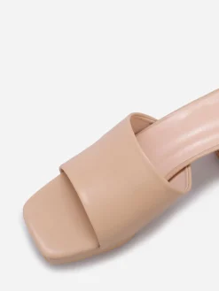 La Modeuse Mules plateforme à talon grandes tailles Beige