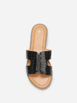 Best La Modeuse Mules plates à bride texturée Noir