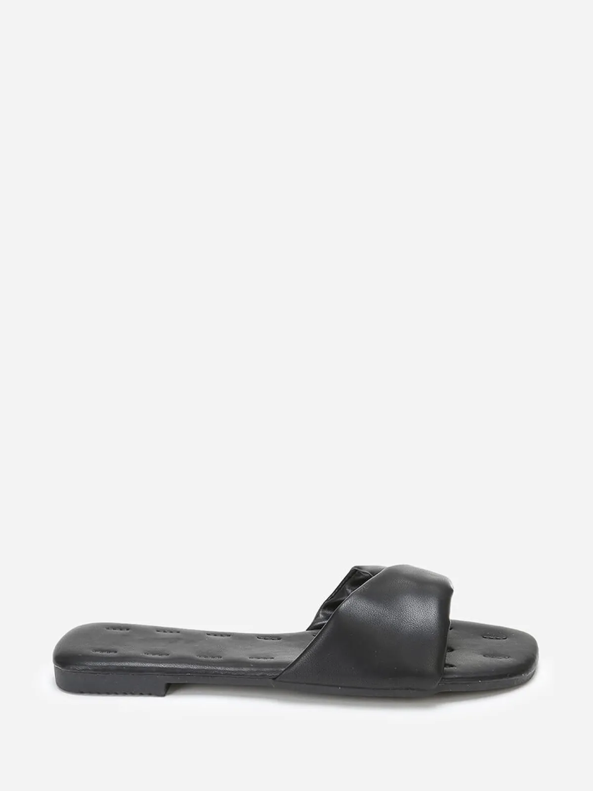 La Modeuse Mules plates à bride torsadée en simili Noir